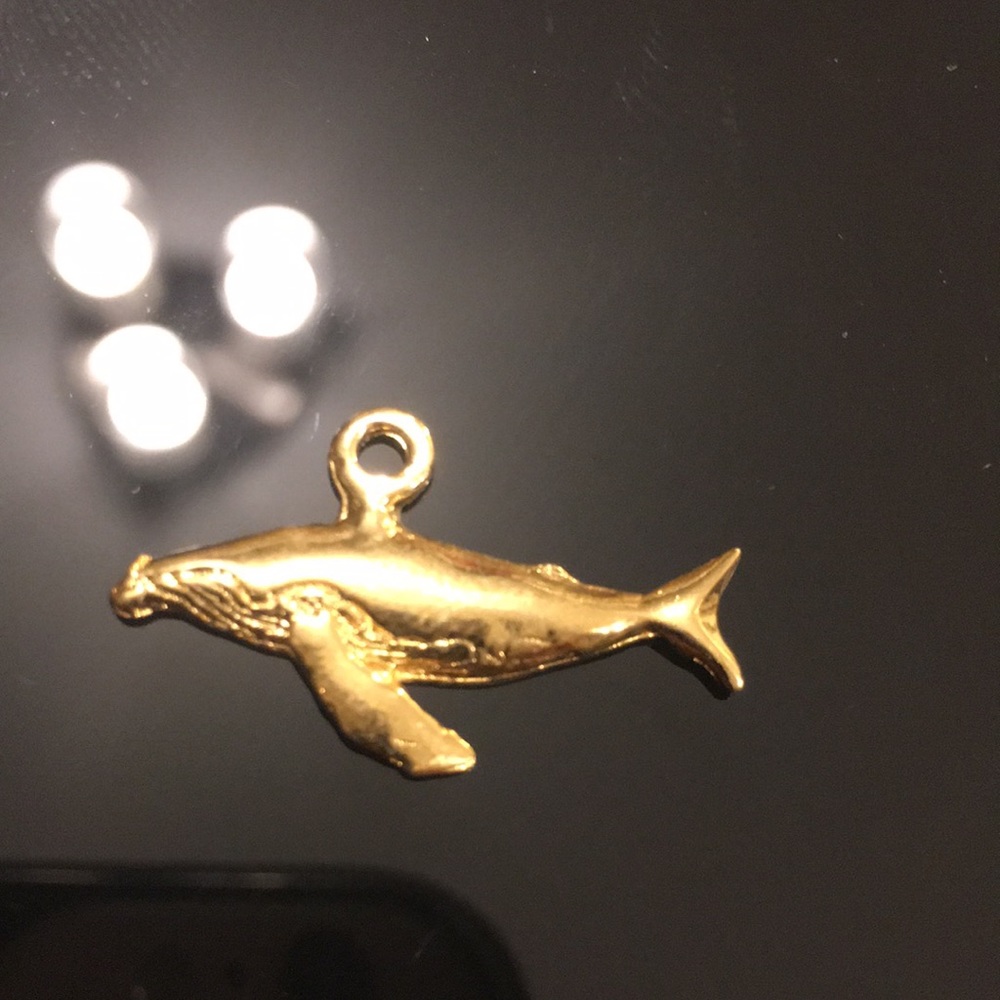 9ct gold plated whale Charm